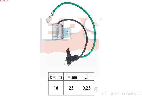EPS 1.130.128 - Condensatore, Impianto d'accensione www.autoricambi360.it