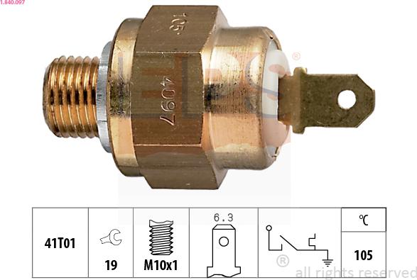 EPS 1.840.097 - Sensore, Temperatura refrigerante www.autoricambi360.it