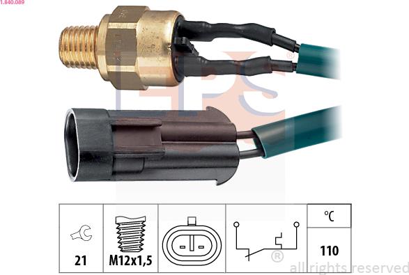 EPS 1.840.089 - Sensore, Temperatura refrigerante www.autoricambi360.it