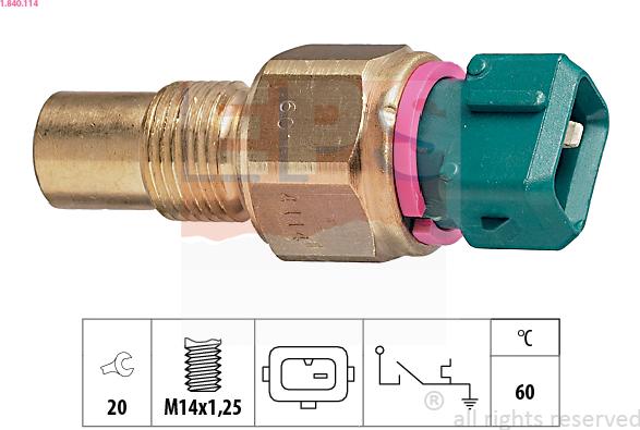 EPS 1.840.114 - Sensore, Temperatura refrigerante www.autoricambi360.it