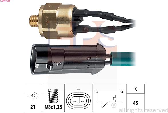 EPS 1.840.124 - Sensore, Temperatura refrigerante www.autoricambi360.it