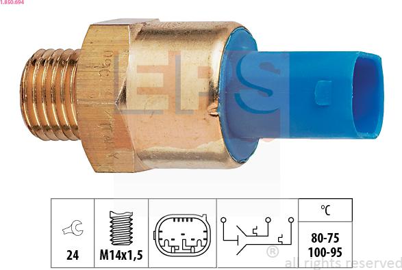 EPS 1.850.694 - Termocontatto, Ventola radiatore www.autoricambi360.it