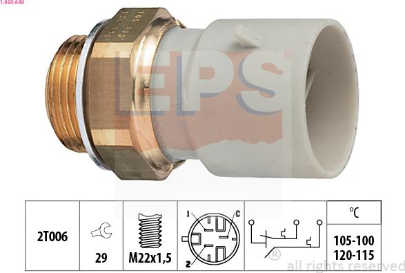 EPS 1.850.649 - Termocontatto, Ventola radiatore www.autoricambi360.it