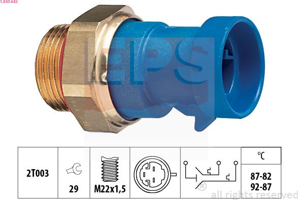 EPS 1.850.642 - Termocontatto, Ventola radiatore www.autoricambi360.it