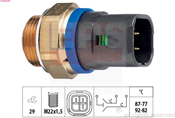 EPS 1.850.647 - Termocontatto, Ventola radiatore www.autoricambi360.it