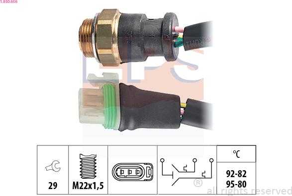 EPS 1.850.656 - Termocontatto, Ventola radiatore www.autoricambi360.it