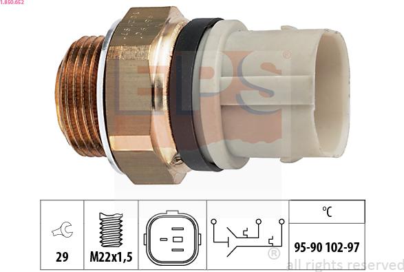 EPS 1.850.652 - Termocontatto, Ventola radiatore www.autoricambi360.it