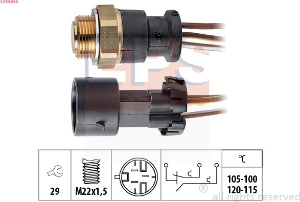 EPS 1.850.668 - Termocontatto, Ventola radiatore www.autoricambi360.it