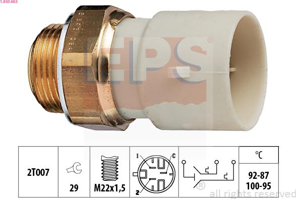 EPS 1.850.663 - Termocontatto, Ventola radiatore www.autoricambi360.it