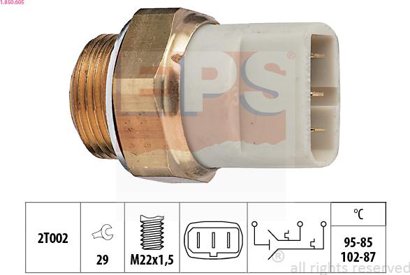 EPS 1.850.605 - Termocontatto, Ventola radiatore www.autoricambi360.it