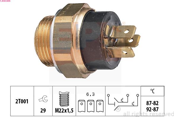 EPS 1.850.606 - Termocontatto, Ventola radiatore www.autoricambi360.it