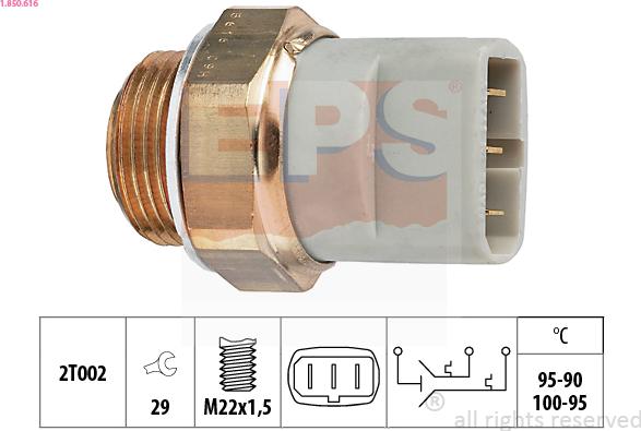 EPS 1.850.616 - Termocontatto, Ventola radiatore www.autoricambi360.it