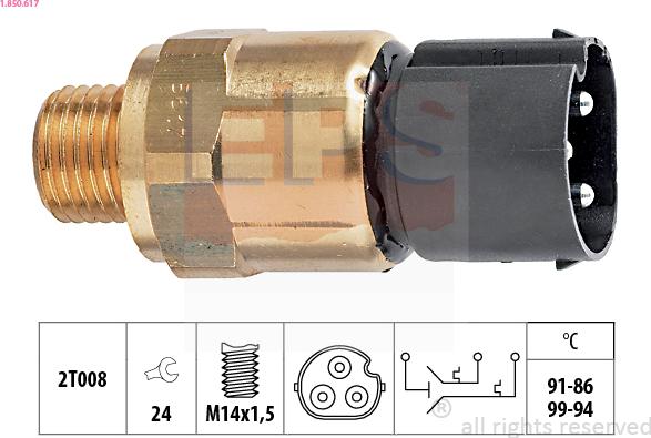 EPS 1.850.617 - Termocontatto, Ventola radiatore www.autoricambi360.it