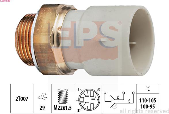 EPS 1.850.689 - Termocontatto, Ventola radiatore www.autoricambi360.it