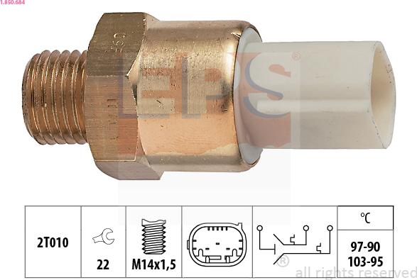 EPS 1.850.684 - Termocontatto, Ventola radiatore www.autoricambi360.it