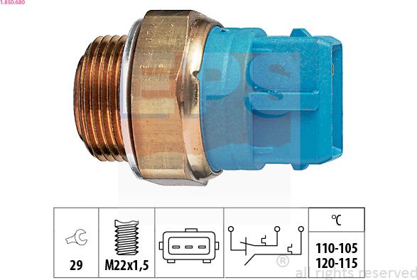 EPS 1.850.680 - Termocontatto, Ventola radiatore www.autoricambi360.it