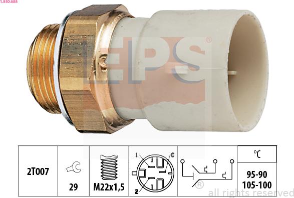 EPS 1.850.688 - Termocontatto, Ventola radiatore www.autoricambi360.it
