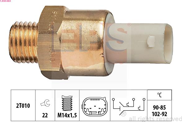 EPS 1.850.683 - Termocontatto, Ventola radiatore www.autoricambi360.it