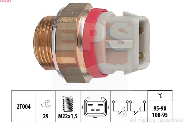 EPS 1.850.682 - Termocontatto, Ventola radiatore www.autoricambi360.it