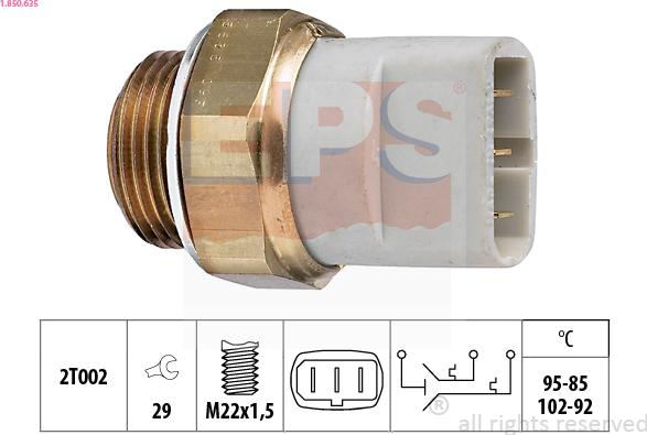 EPS 1.850.635 - Termocontatto, Ventola radiatore www.autoricambi360.it