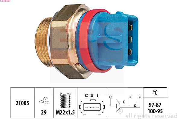 EPS 1.850.631 - Termocontatto, Ventola radiatore www.autoricambi360.it