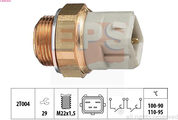 EPS 1.850.624 - Termocontatto, Ventola radiatore www.autoricambi360.it