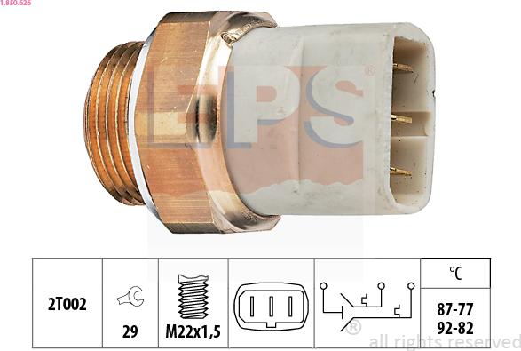EPS 1.850.626 - Termocontatto, Ventola radiatore www.autoricambi360.it