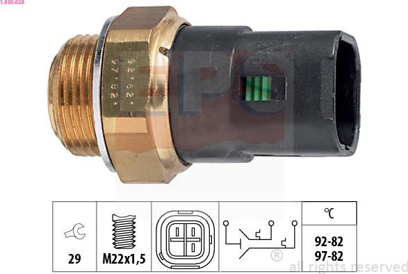 EPS 1.850.628 - Termocontatto, Ventola radiatore www.autoricambi360.it