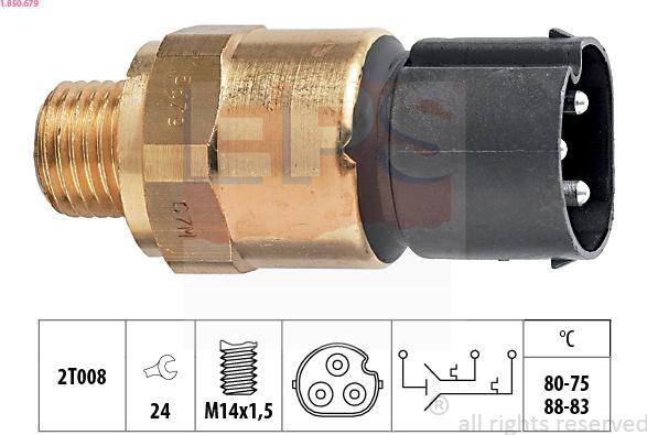 EPS 1.850.679 - Termocontatto, Ventola radiatore www.autoricambi360.it