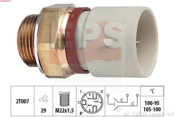 EPS 1.850.674 - Termocontatto, Ventola radiatore www.autoricambi360.it