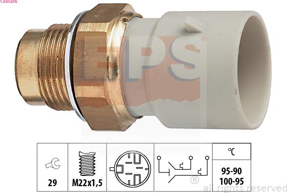 EPS 1.850.676 - Termocontatto, Ventola radiatore www.autoricambi360.it