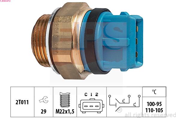 EPS 1.850.672 - Termocontatto, Ventola radiatore www.autoricambi360.it
