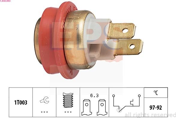 EPS 1.850.093 - Termocontatto, Ventola radiatore www.autoricambi360.it