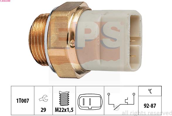 EPS 1.850.049 - Termocontatto, Ventola radiatore www.autoricambi360.it