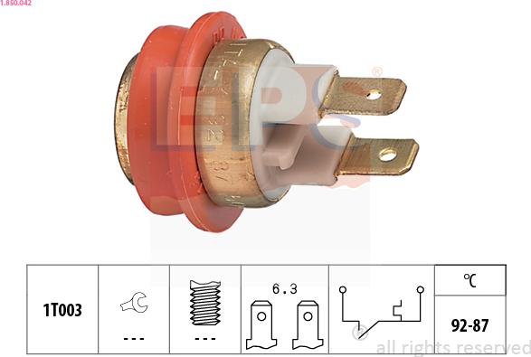 EPS 1.850.042 - Termocontatto, Ventola radiatore www.autoricambi360.it