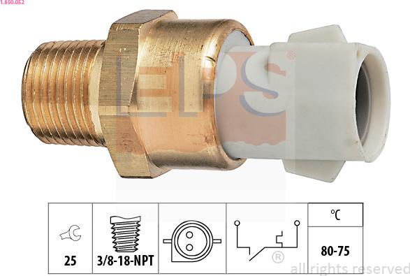 EPS 1.850.052 - Termocontatto, Ventola radiatore www.autoricambi360.it