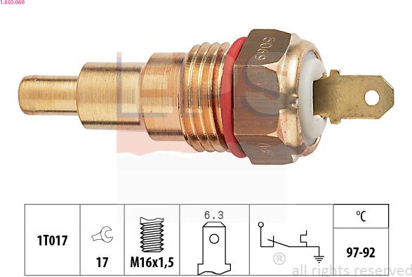 EPS 1.850.069 - Termocontatto, Ventola radiatore www.autoricambi360.it