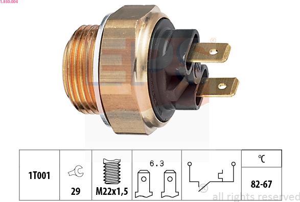 EPS 1.850.004 - Termocontatto, Ventola radiatore www.autoricambi360.it