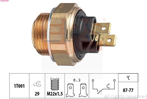 EPS 1.850.007 - Termocontatto, Ventola radiatore www.autoricambi360.it