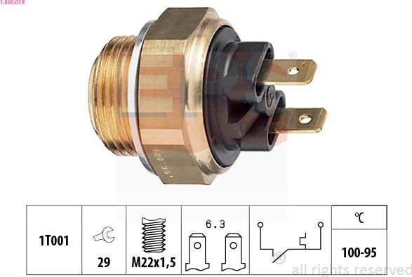 EPS 1.850.019 - Termocontatto, Ventola radiatore www.autoricambi360.it