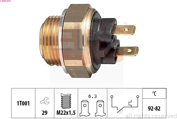 EPS 1.850.016 - Termocontatto, Ventola radiatore www.autoricambi360.it
