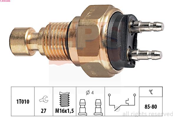 EPS 1.850.035 - Termocontatto, Ventola radiatore www.autoricambi360.it