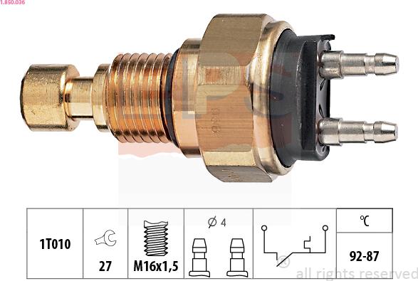 EPS 1.850.036 - Termocontatto, Ventola radiatore www.autoricambi360.it