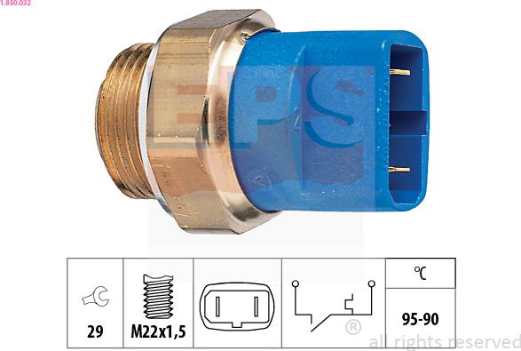 EPS 1.850.032 - Termocontatto, Ventola radiatore www.autoricambi360.it