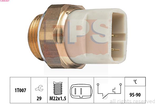 EPS 1.850.027 - Termocontatto, Ventola radiatore www.autoricambi360.it