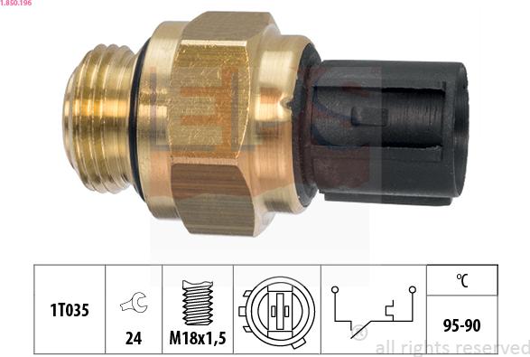 EPS 1.850.196 - Termocontatto, Ventola radiatore www.autoricambi360.it