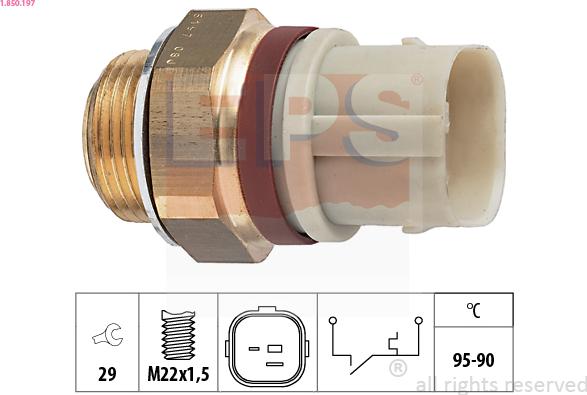 EPS 1.850.197 - Termocontatto, Ventola radiatore www.autoricambi360.it