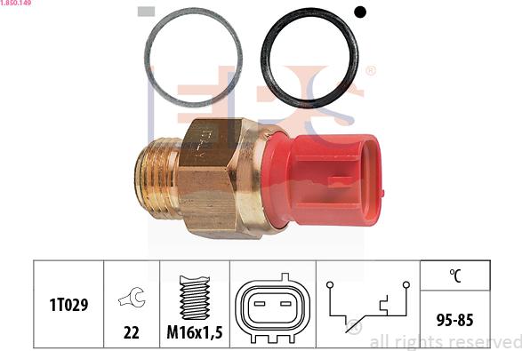 EPS 1.850.149 - Termocontatto, Ventola radiatore www.autoricambi360.it