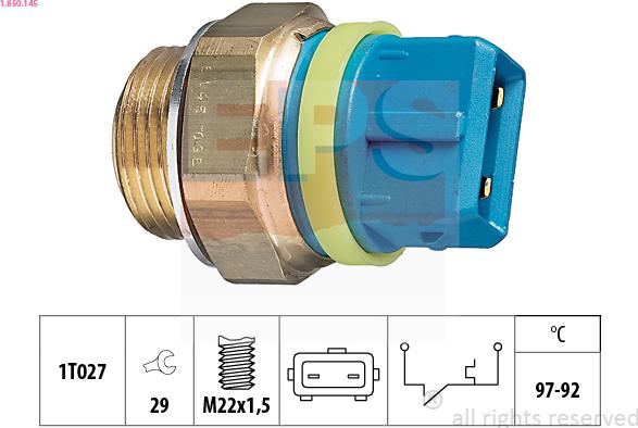 EPS 1.850.145 - Termocontatto, Ventola radiatore www.autoricambi360.it