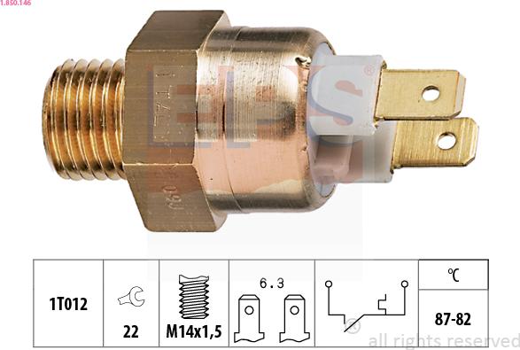 EPS 1.850.146 - Termocontatto, Ventola radiatore www.autoricambi360.it